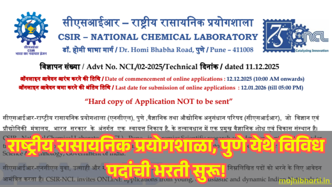 CSIR NCL Recruitment 2025