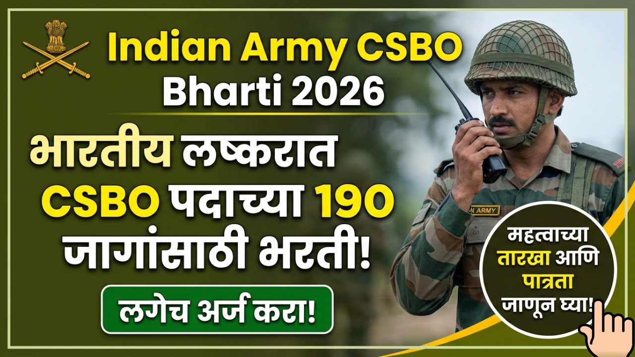 Indian Army CSBO Bharti 2026