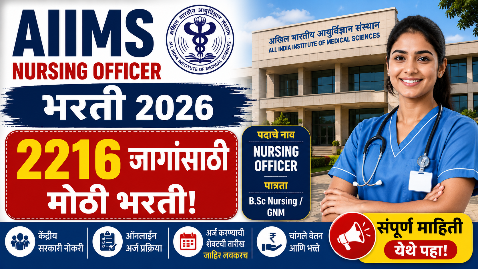 AIIMS Nursing Officer Bharti 2026